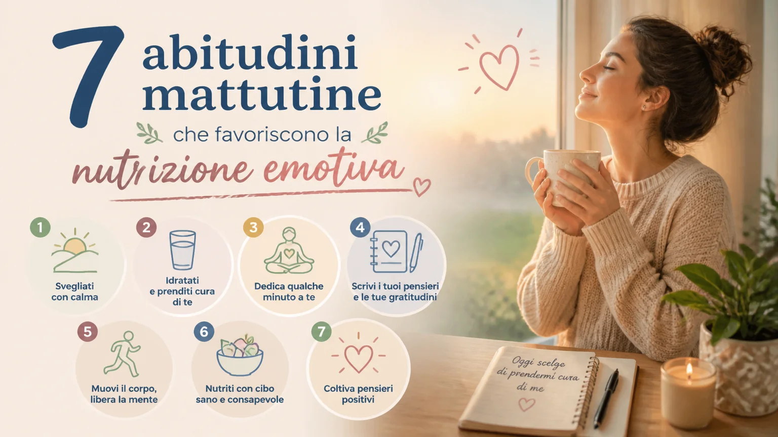 7 abitudini mattutine che favoriscono la nutrizione emotiva