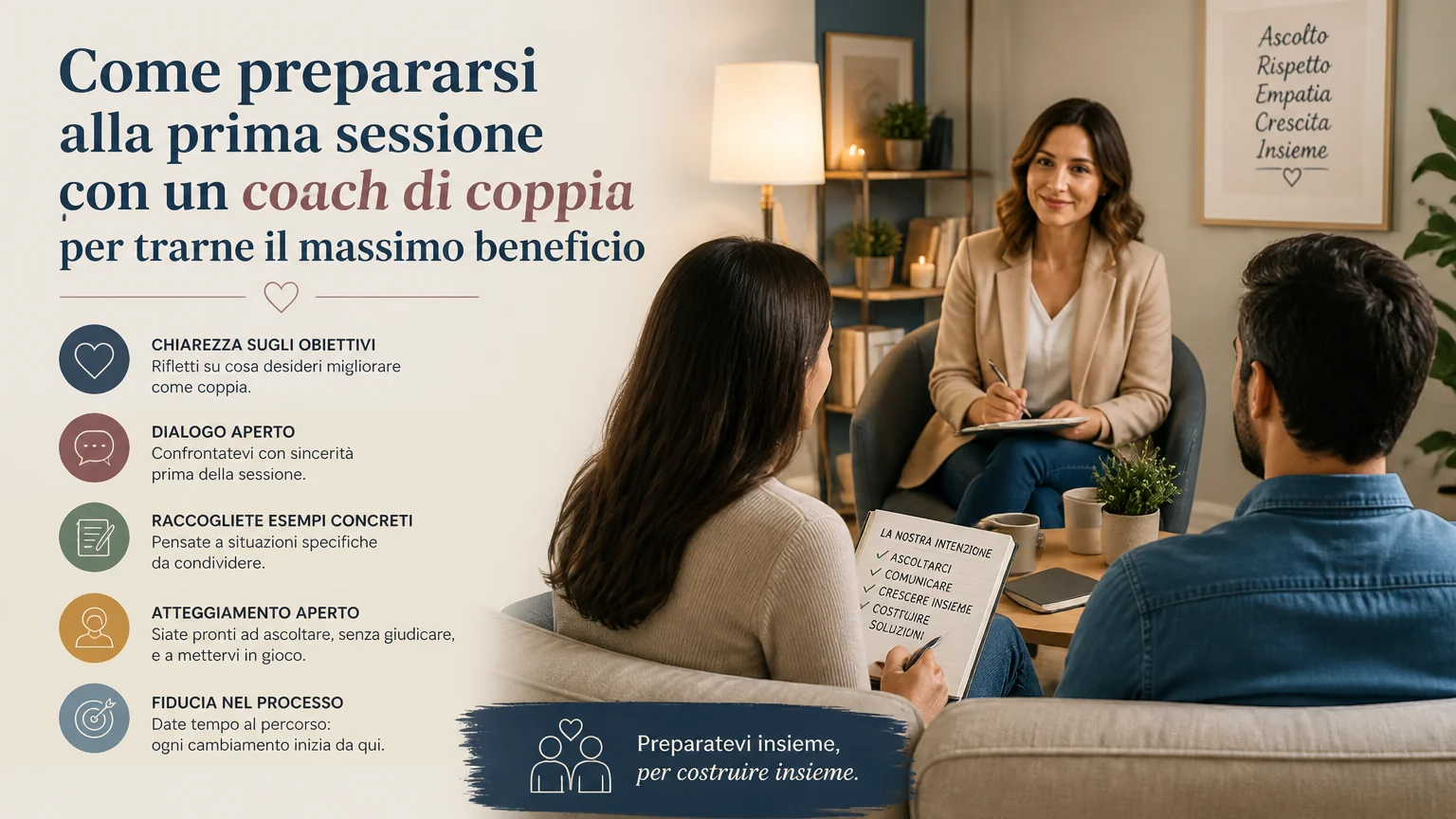 Come prepararsi alla prima sessione con un coach di coppia per trarne il massimo beneficio - coach coppia