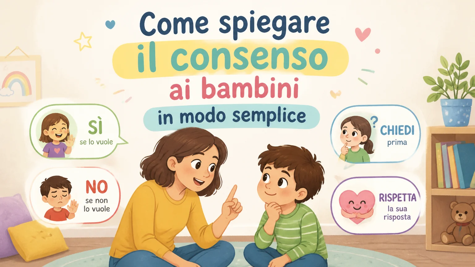 Come spiegare il consenso ai bambini in modo semplice - educazione sessuale genitori