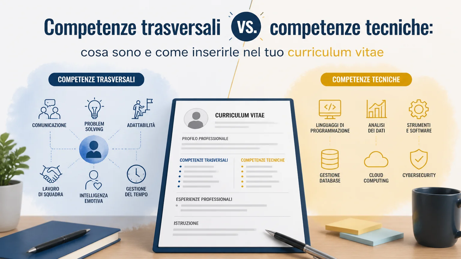 Competenze trasversali vs. competenze tecniche: cosa sono e come inserirle nel tuo curriculum vitae - creazione curriculum