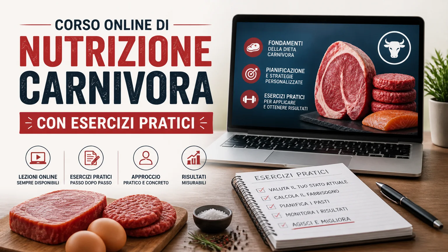Corso online di nutrizione carnivora con esercizi pratici - nutrizione carnivoro