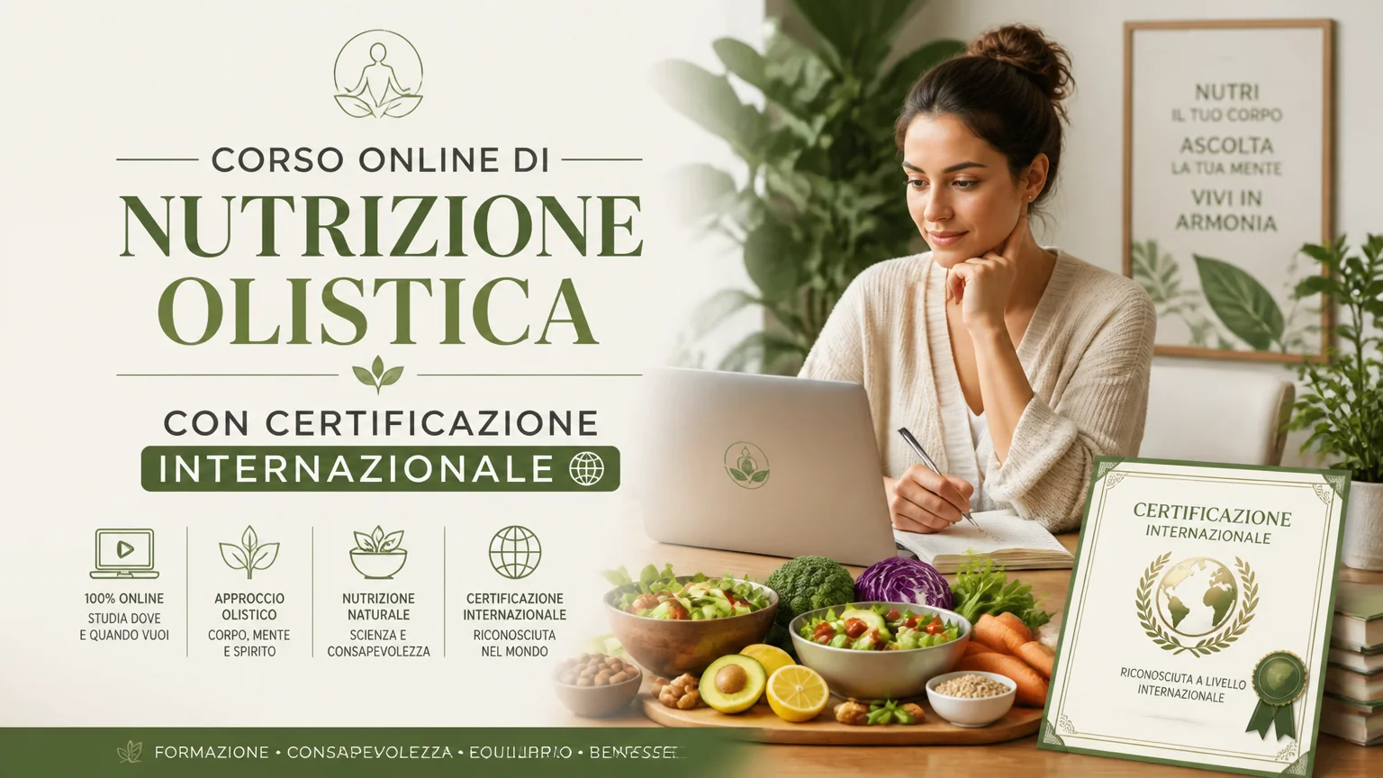 Corso online di nutrizione olistica con certificazione internazionale - nutrizione olistica