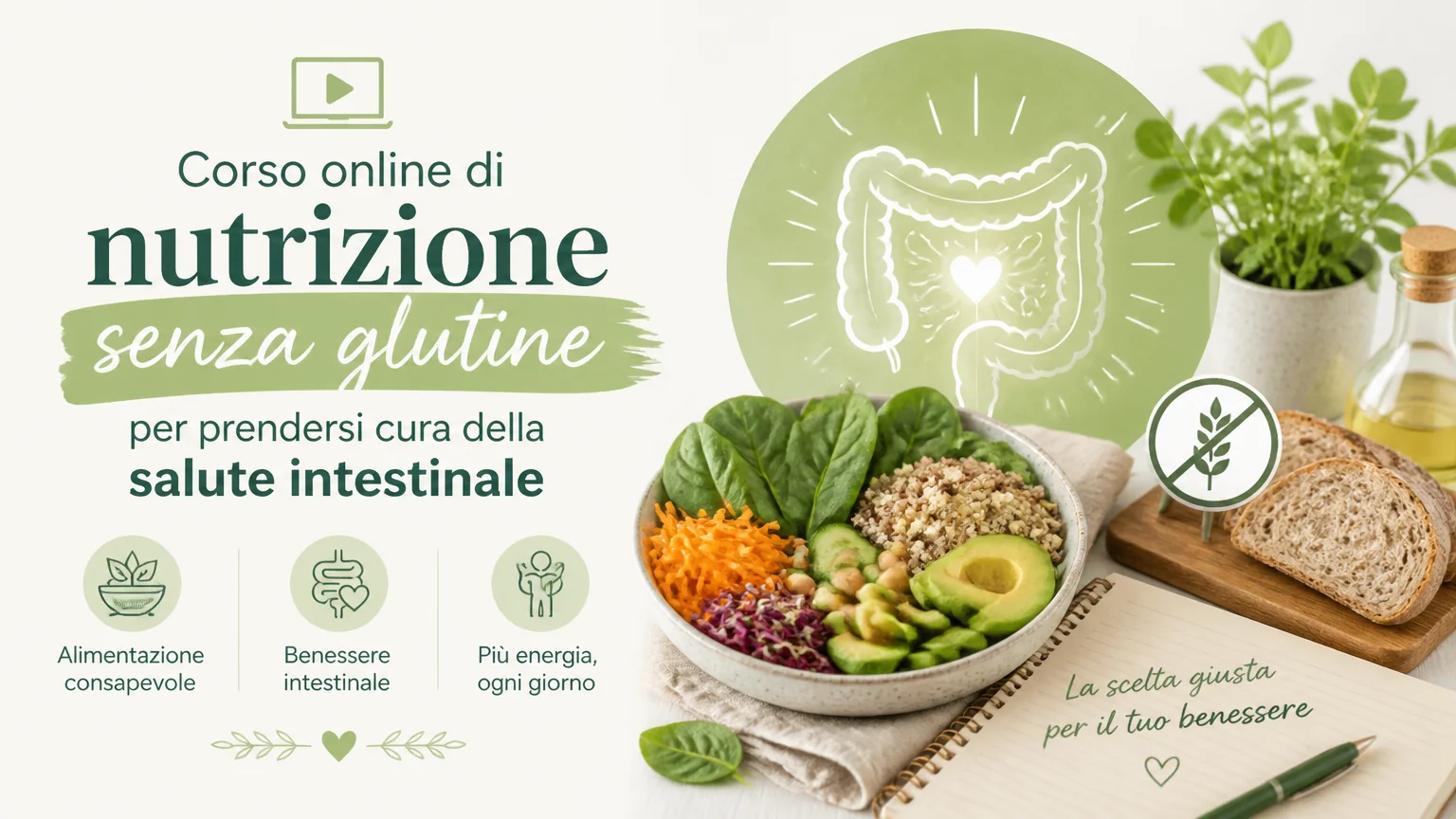 Corso online di nutrizione senza glutine per prendersi cura della salute intestinale - nutrizione celiaca