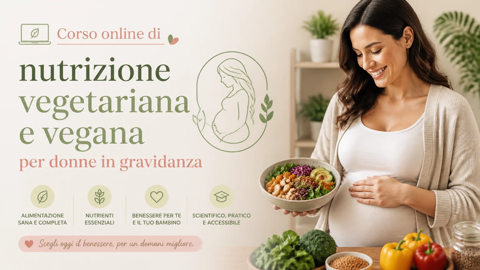 Corso online di nutrizione vegetariana e vegana per donne in gravidanza