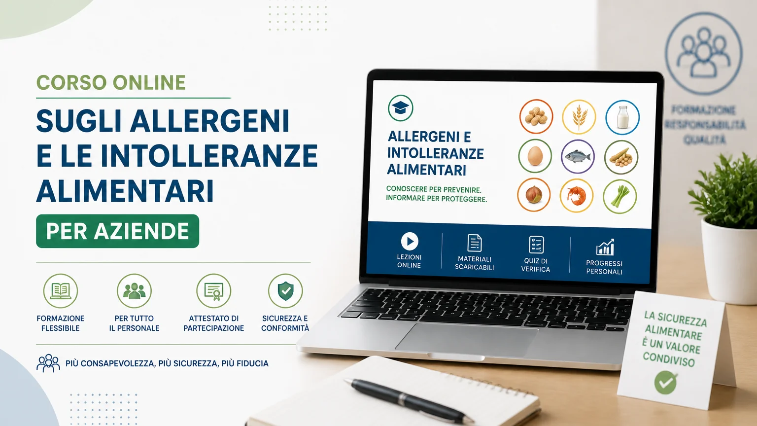 Corso online sugli allergeni e le intolleranze alimentari per aziende