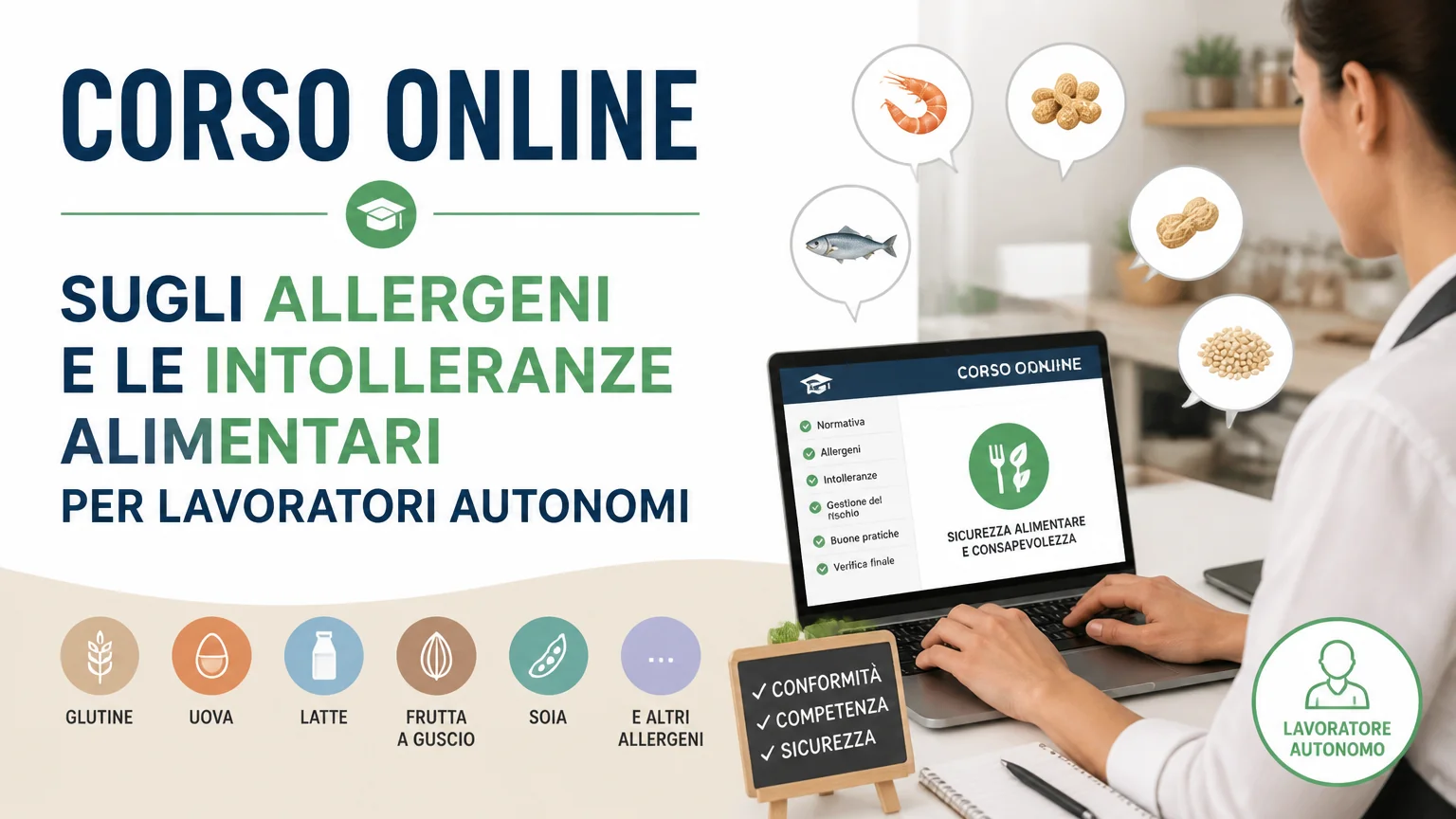 Corso online sugli allergeni e le intolleranze alimentari per lavoratori autonomi - allergeni