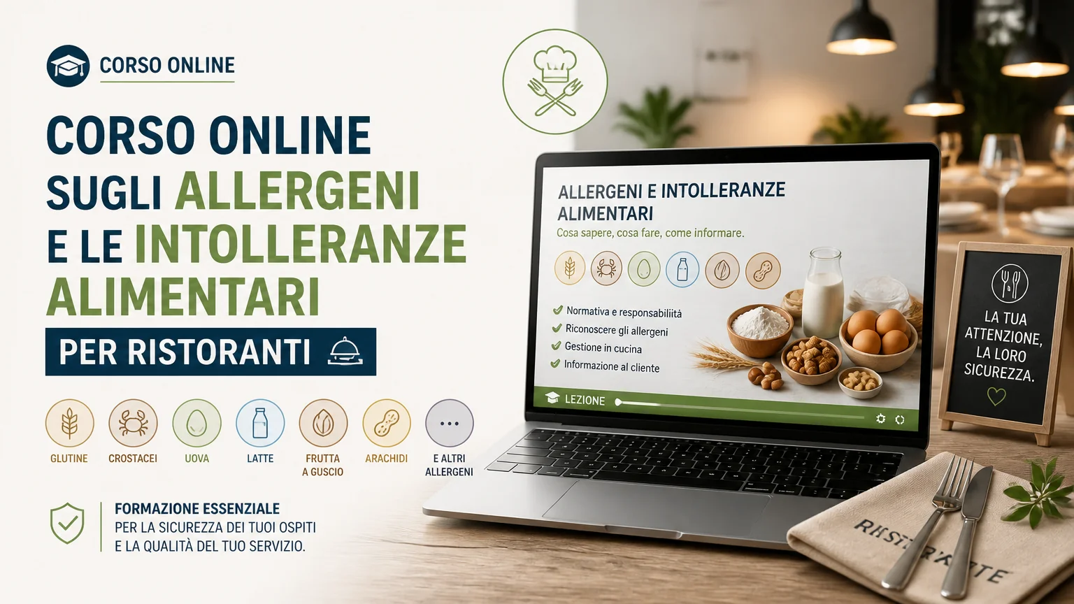 Corso online sugli allergeni e le intolleranze alimentari per ristoranti - allergeni Corso online sugli allergeni e le intolleranze alimentari per ristoranti - allergeni