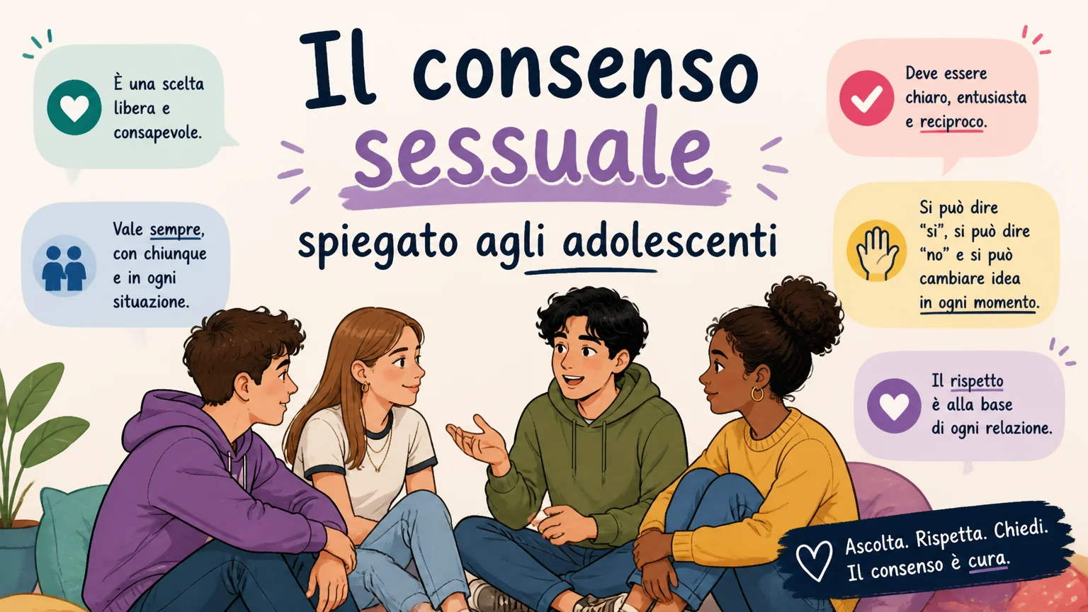 Il consenso sessuale spiegato agli adolescenti - educazione sessuale adolescenti