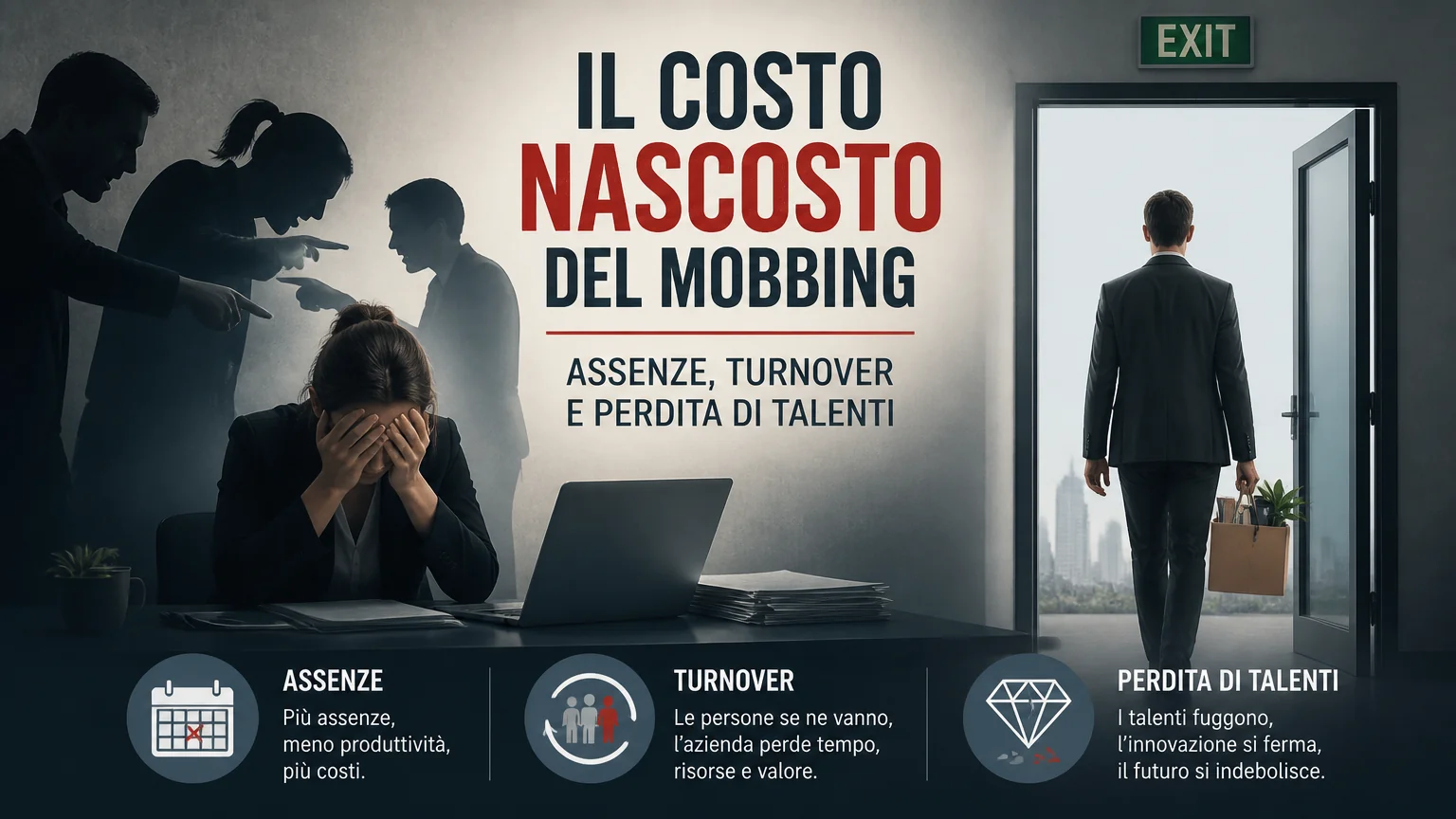 Il costo nascosto del mobbing: assenze, turnover e perdita di talenti - molestie sessuali lavoro