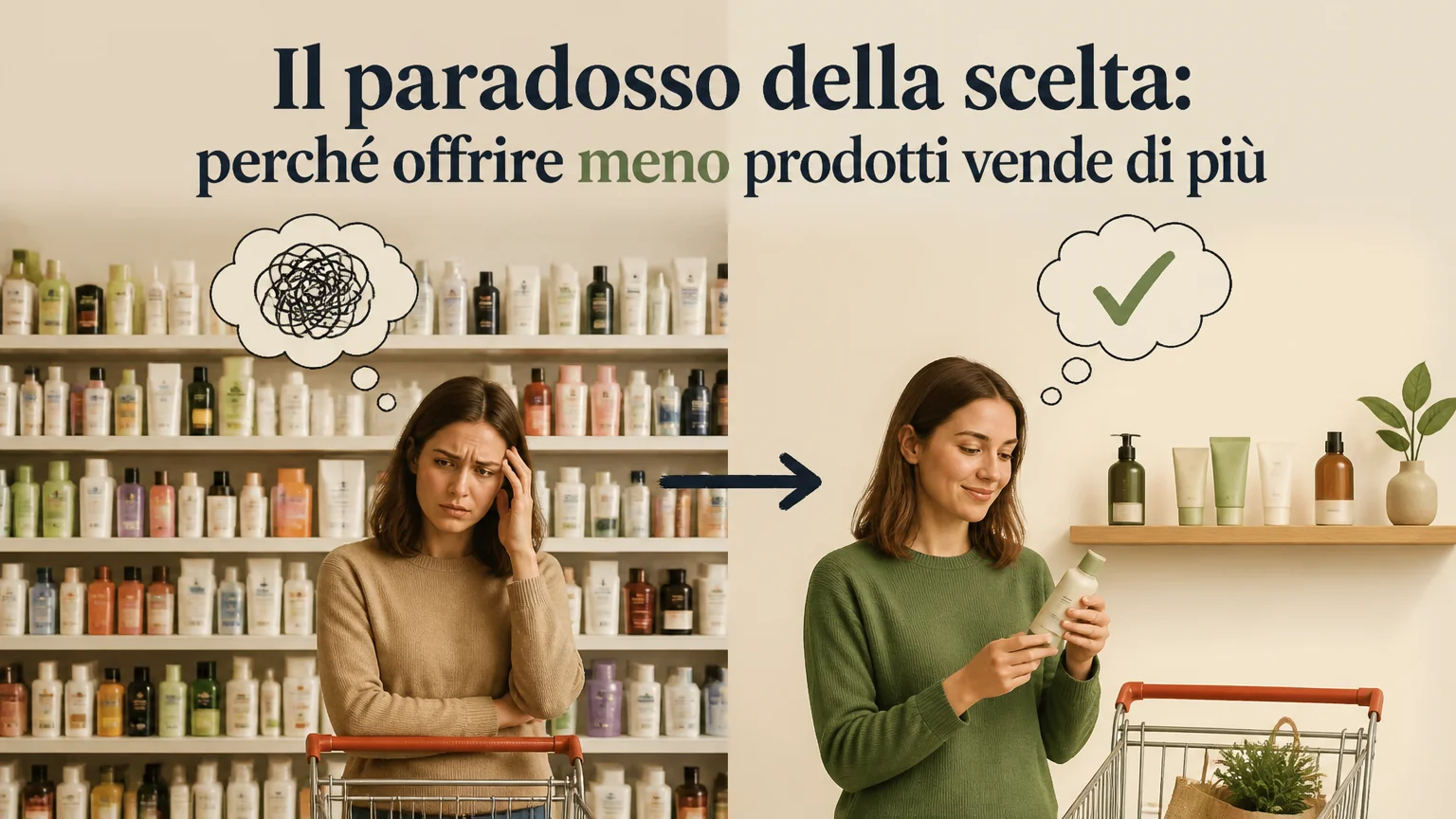 Il paradosso della scelta: perché offrire meno prodotti vende di più - psicologia marketing