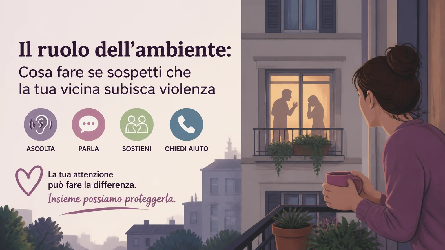 Il ruolo dell'ambiente: cosa fare se sospetti che la tua vicina subisca violenza