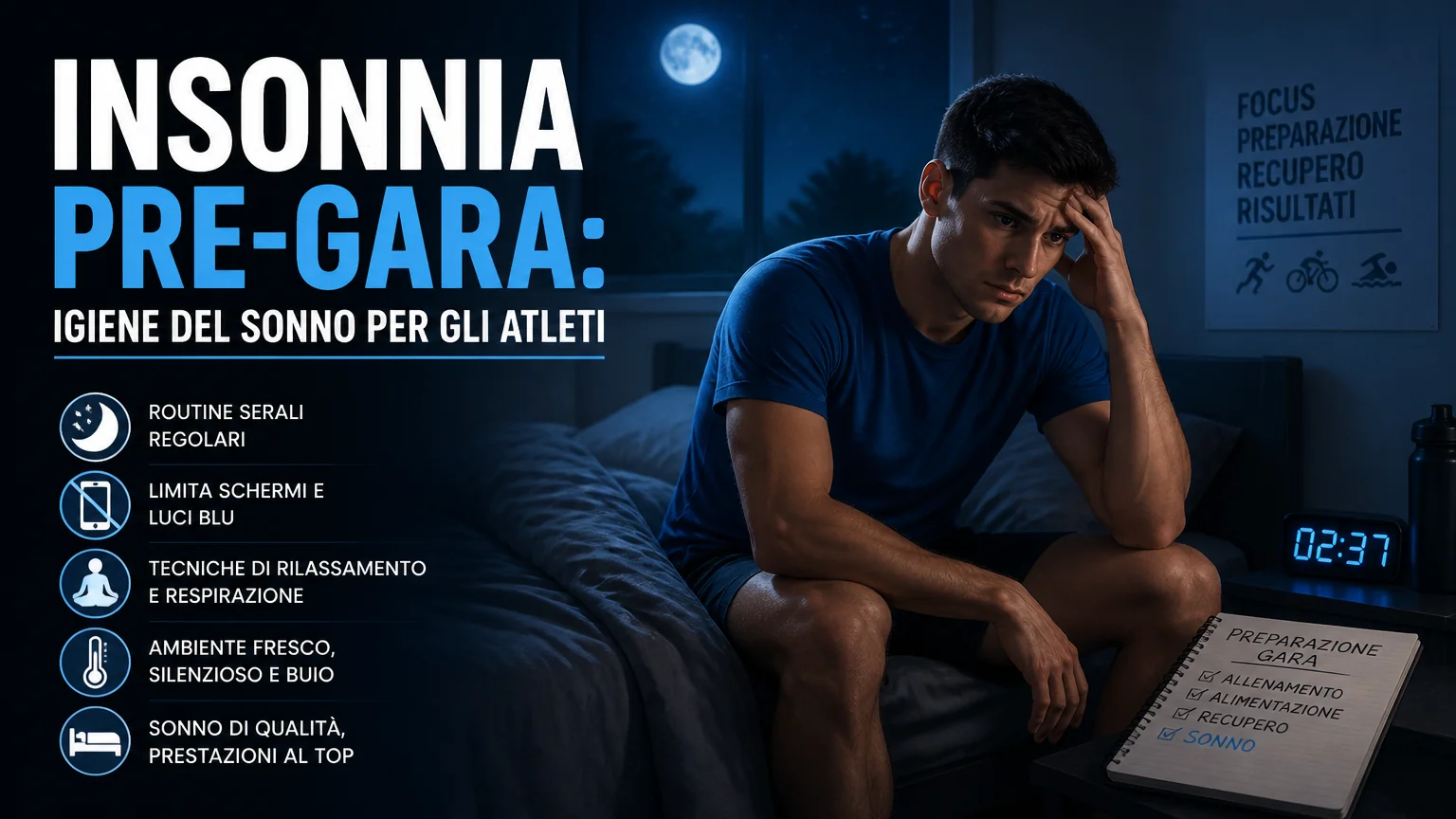 Insonnia pre-gara: igiene del sonno per gli atleti