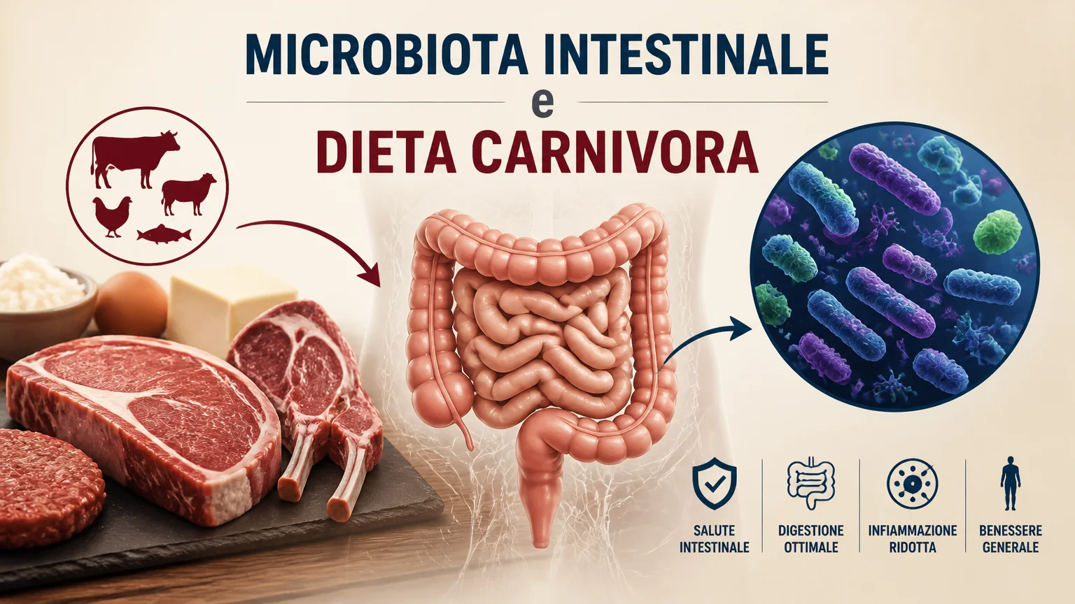 Microbiota intestinale e dieta carnivora - nutrizione carnivoro