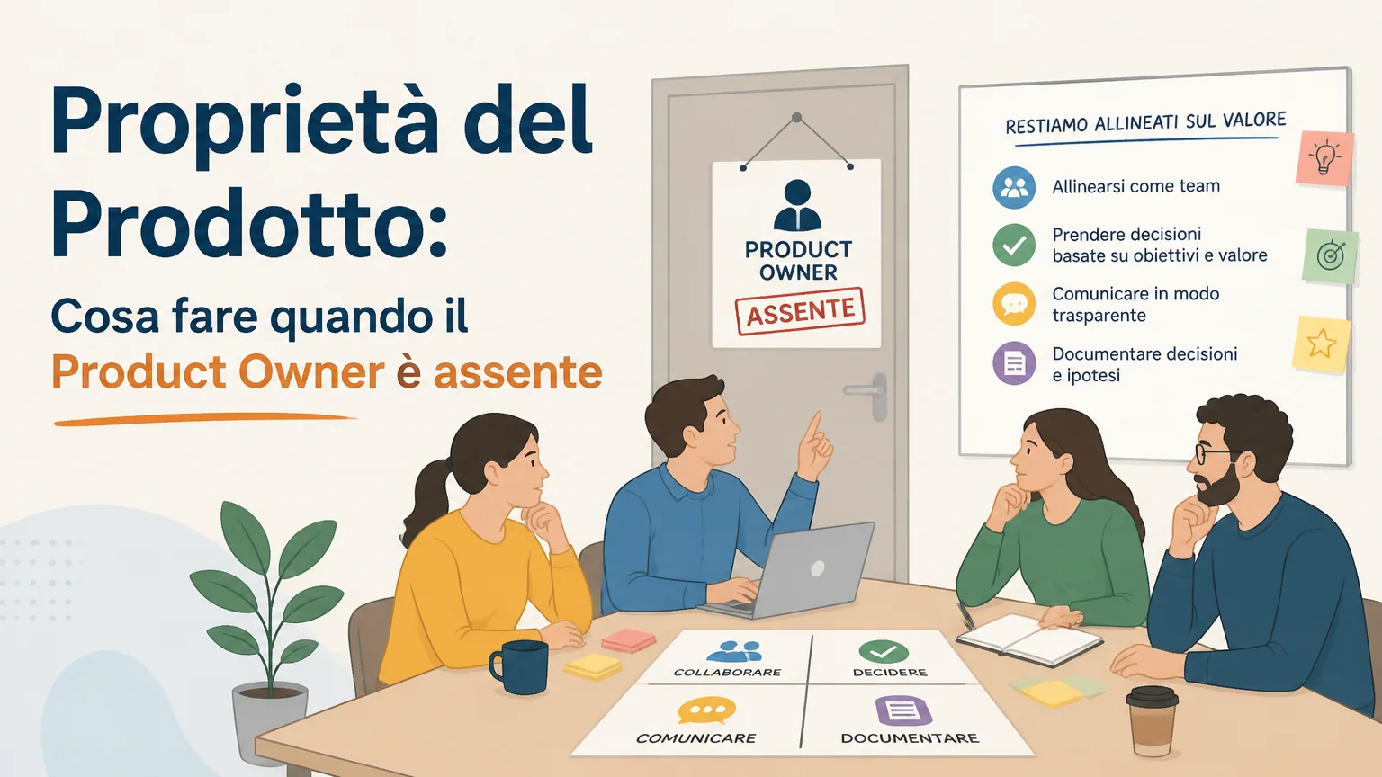 Proprietà del prodotto: cosa fare quando il product owner è assente - coach agile professionale