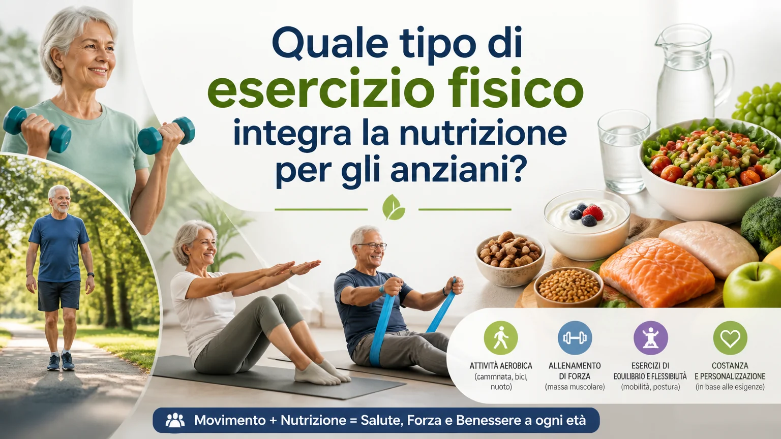 Quale tipo di esercizio fisico integra la nutrizione per gli anziani? - nutrizione geriatria