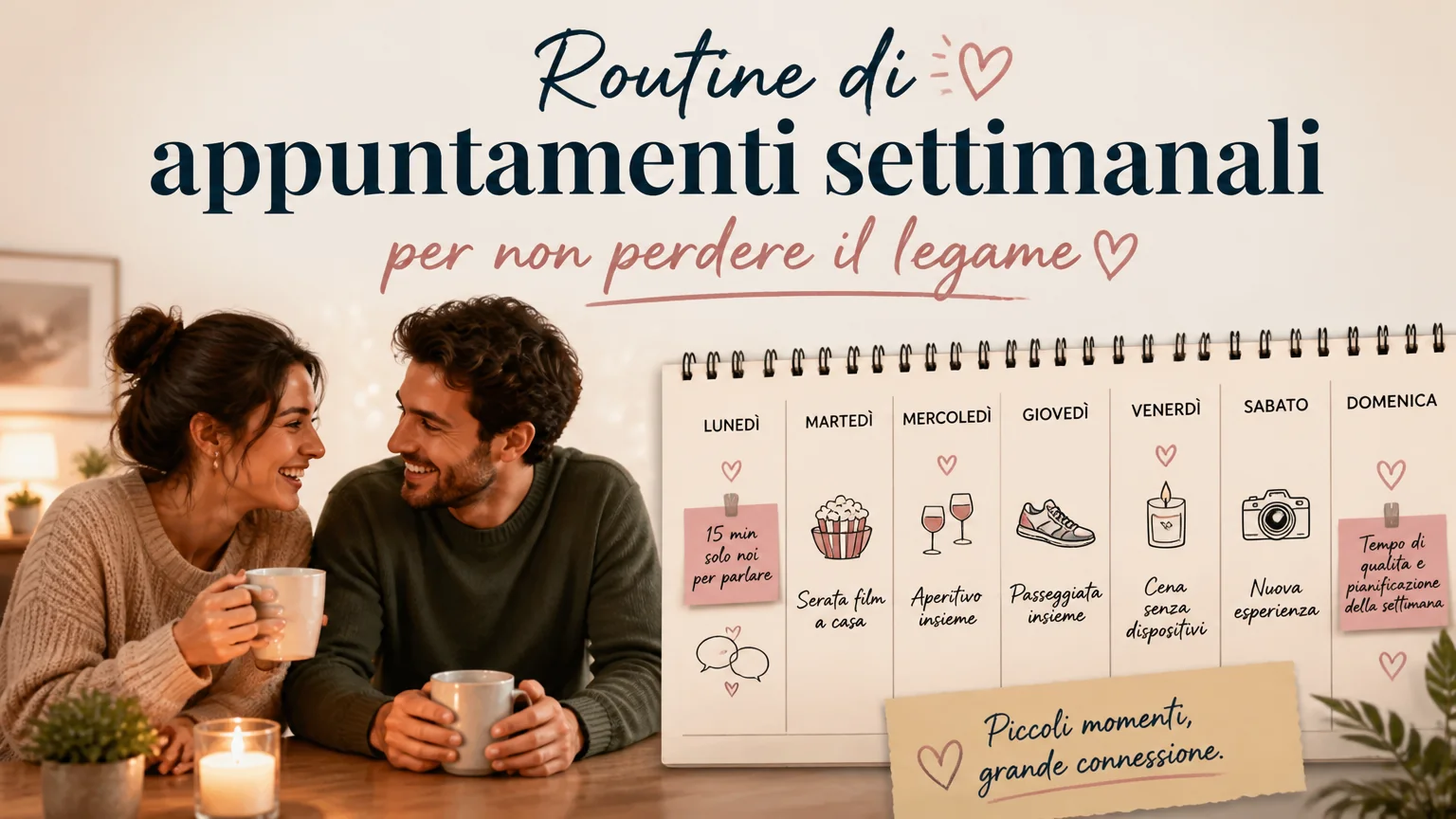 Routine di appuntamenti settimanali per non perdere il legame - migliora relazione coppia Routine di appuntamenti settimanali per non perdere il legame - migliora relazione coppia